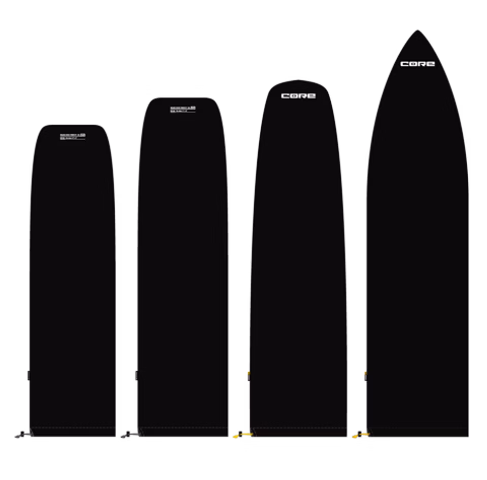 Čtyři velikosti Board Socks vedle sebe