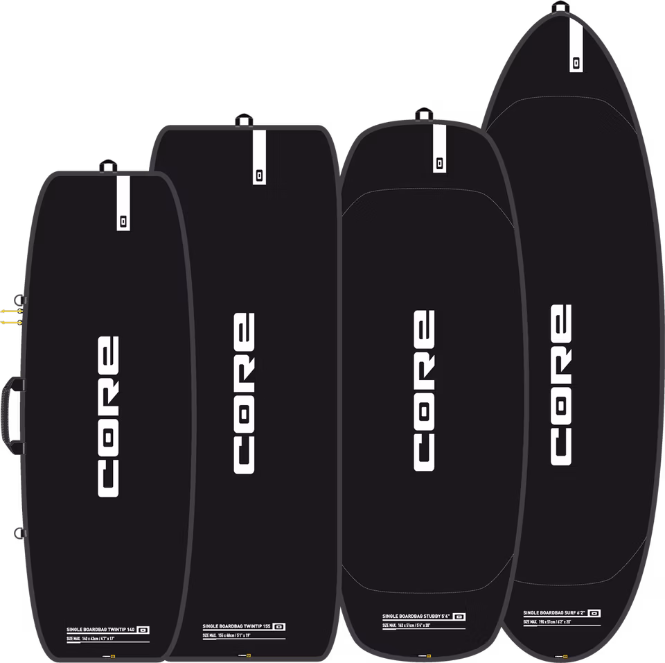 Čtyři velikosti Single Boardbagů vedle sebe