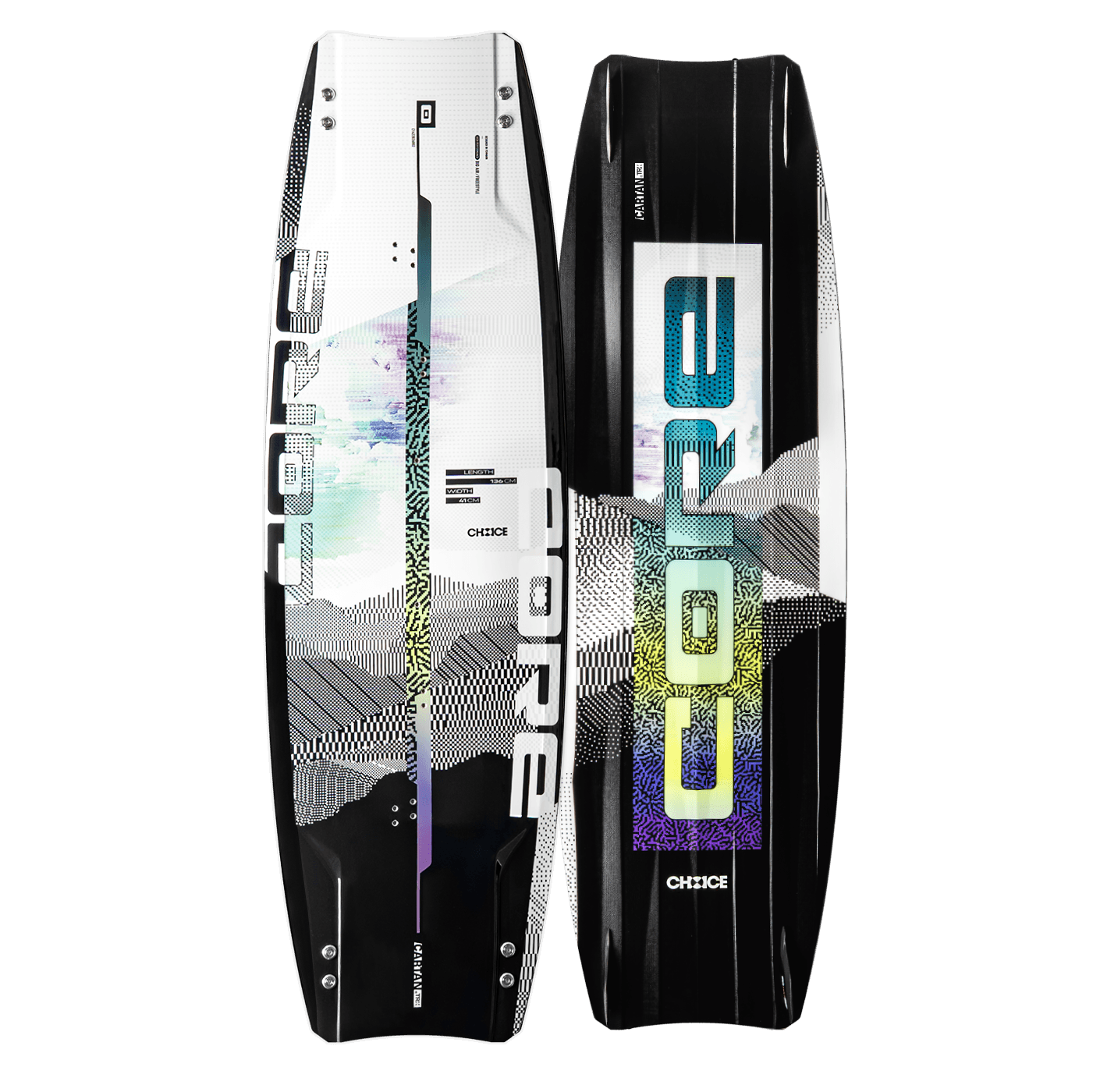 CORE Choice 7 twintip kiteboard pro big air a freestyle, pohled na celé prkno