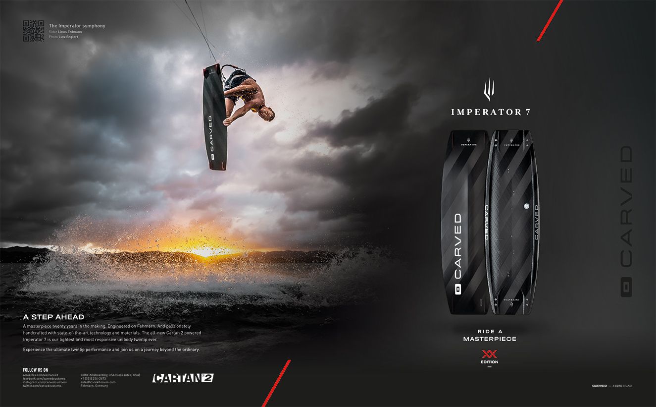 celokarbonové kite prkno pro profesionály